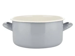 Fl1 GARNEK EMALIOWANY PROSTY GŁADKI FORTE B/P NISKI SZARY 20CM 3L 000-GAR-518/20SZ - Garnki - miniaturka - grafika 1