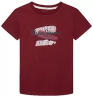 Koszulki i topy damskie - Pepe Jeans Niall Tee T-shirt damski, czerwony (burgundy), 8 Jahre - miniaturka - grafika 1