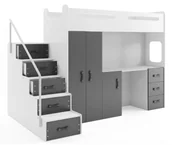 Zestawy mebli dla dzieci - Szafa z łóżkiem i biurkiem pod spodem dla dzieci S4-W21 - miniaturka - grafika 1