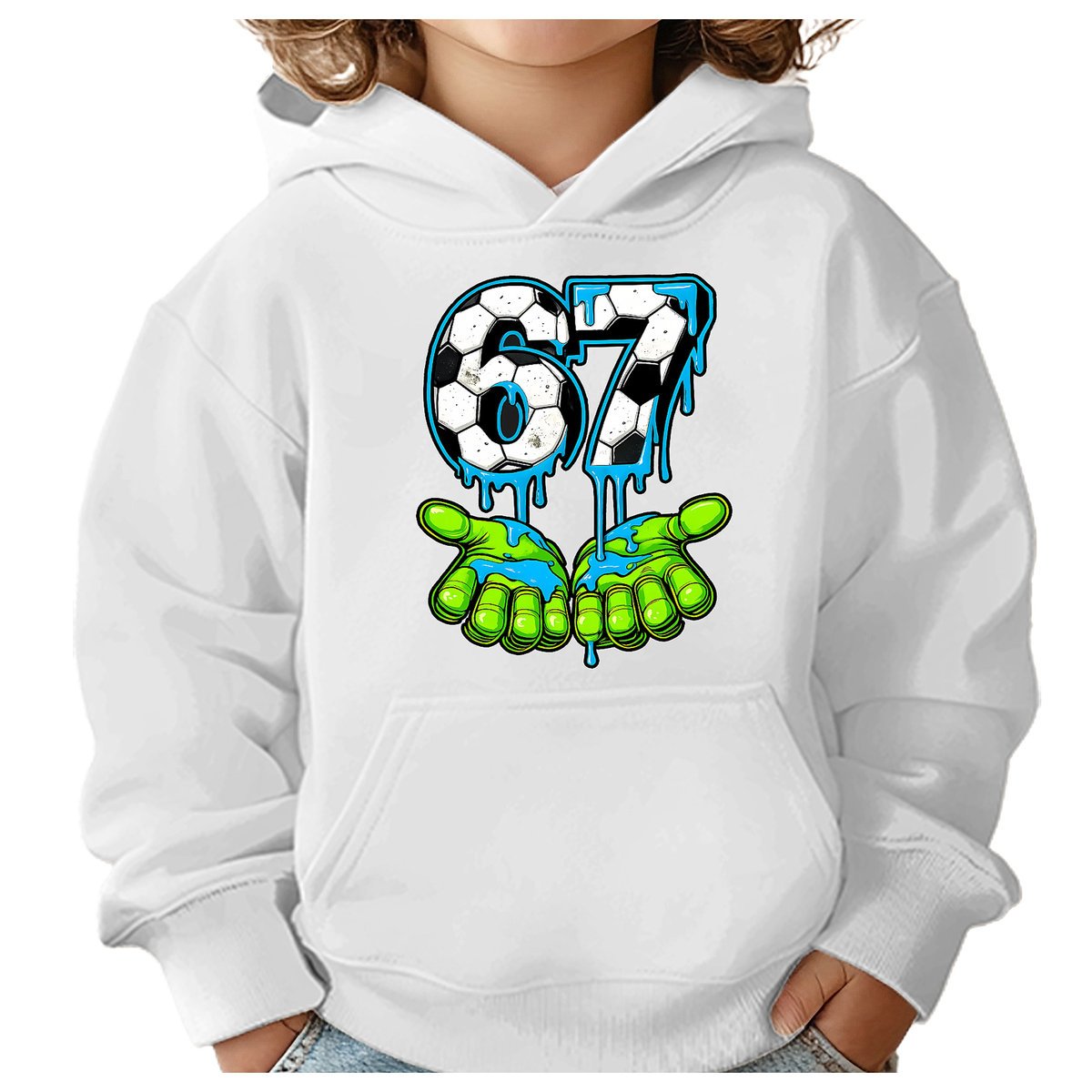 BLUZA DZIECIĘCA Z KAPTUREM 67 SIX SEVEN PIŁKA VIRAL 146-152 PREZENT