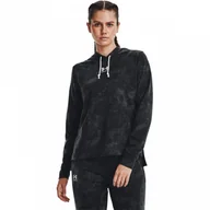 Bluzy sportowe damskie - Damska bluza treningowa nierozpinana z kapturem UNDER ARMOUR Rival Terry Print Hoodie - miniaturka - grafika 1