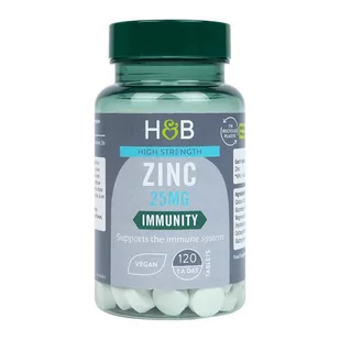Holland & Barrett - Cynk, 25mg, 120 tabletek - Witaminy i minerały - miniaturka - grafika 1