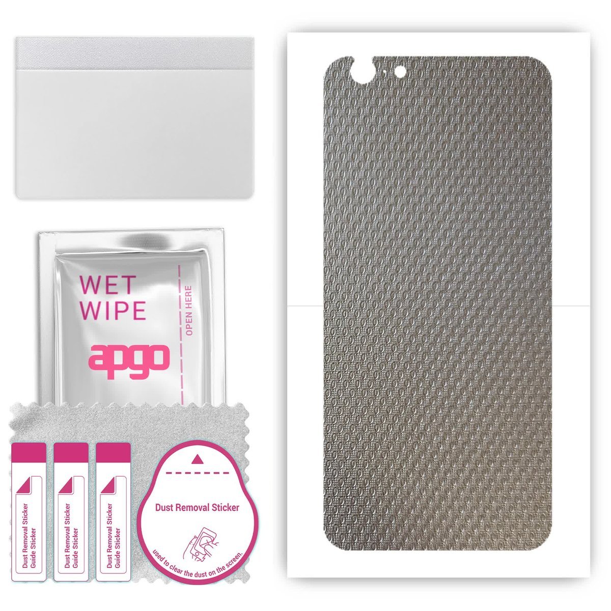 Folia naklejka skórka strukturalna na TYŁ do Apple iPhone 6s - Aluminium krople - apgo SKINS