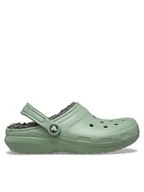 Klapki i japonki męskie - Crocs Klapki Classic Lined Clog 203591 Zielony - miniaturka - grafika 1