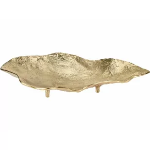 Patera liść złota na nóżkach 36x21 cm - Tace i patery - miniaturka - grafika 1