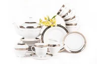 Serwisy do kawy i herbaty - Serwis herbaciany polska porcelana dla 6 osób biały / złoty wzór CONTE Konsimo - miniaturka - grafika 1
