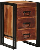 Szafki nocne - vidaXL Szafka nocna Brązowy, Czarny Lite drewno akacjowe 40 x 40 x 59 cm - miniaturka - grafika 1