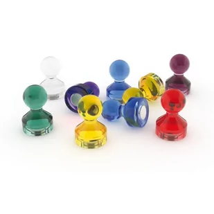Zestaw magnesów do tablic magnetycznych, średnica 11 mm, kryształ - mix kolorów, 50 szt - Tablice i flipcharty - miniaturka - grafika 1