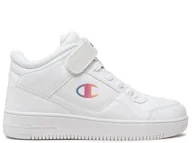 Buty dla dziewczynek - Buty dziecięce Champion S32490WW007 REBOUND VINTAGE MID G GS Białe - miniaturka - grafika 1