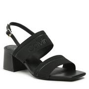 Sandały damskie - Sandały Calvin Klein - Squared Blk Hl Sandal 45 He HW0HW01635 Ck Black BEH - miniaturka - grafika 1