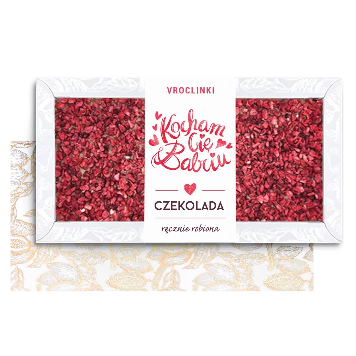 Czekolada Mleczna z Malinami na Dzień Babci i Dziadka (80g)