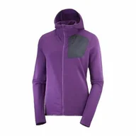 Bluzy sportowe męskie - Bluza Salomon Essential Lightwarm Hooded W Crown Jewel - miniaturka - grafika 1