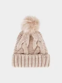 Czapki damskie - 4F Czapka zimowa damska - beżowa M - miniaturka - grafika 1