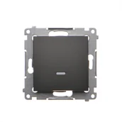 Wyłączniki światła i elektryczne - Łącznik jednobiegunowy Kontakt-Simon 54 DW1L.01/49 z podświetleniem LED moduł 10AX, 250V~, szybkozłącza - miniaturka - grafika 1