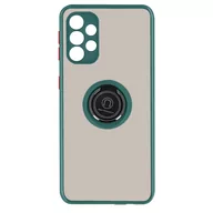 Etui i futerały do telefonów - Etui Samsung Galaxy A32 Bi-material Metal Ring Function Stand zielone - miniaturka - grafika 1