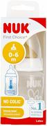 Butelki dla niemowląt - NUK Butelka z wskaźnikiem temp. 150 ml 0-6m First Choice  biała - miniaturka - grafika 1