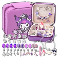 Biżuteria dla dzieci - ZESTAW DO ROBIENIA BRANSOLETEK KUROMI NASZYJNIKÓW PREZENT ZAWIESZKI KORALIK - miniaturka - grafika 1