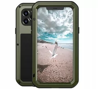 Etui i futerały do telefonów - Love Mei Etui Pancerne + szkło iPhone 12 Pro, zielone 6932809615892 - miniaturka - grafika 1