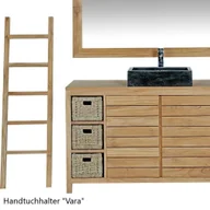 Ręczniki - Zestaw mebli łazienkowych Bjurholm lite drewno tekowe Bez wysokiej szafki Bez lustra 120 cm Bez wieszaka na ręczniki - miniaturka - grafika 1
