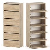 Szafki na buty - Szafka Na Buty Wysoka Sonoma 6 Półek Modułowa Bez Siedziska Regał Stojak - miniaturka - grafika 1