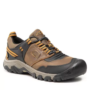 Półbuty męskie - Trekkingi Keen Ridge Flex Wp M 1025667 Bison/Golden Brown - grafika 1