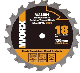 WORX wa8304 worxsaw 120 MM ostrze: drewno/metal/płytki uniwersalna  srebrny (1) - Materiały ścierne - miniaturka - grafika 3