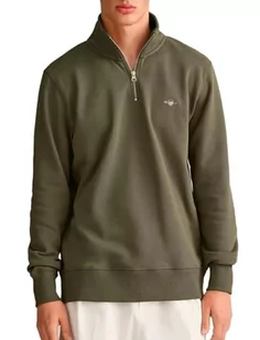 GANT Męska bluza REG Shield Half Zip Sweat, Juniper Green, Standard, Juniper Green - Bluzy męskie - miniaturka - grafika 1