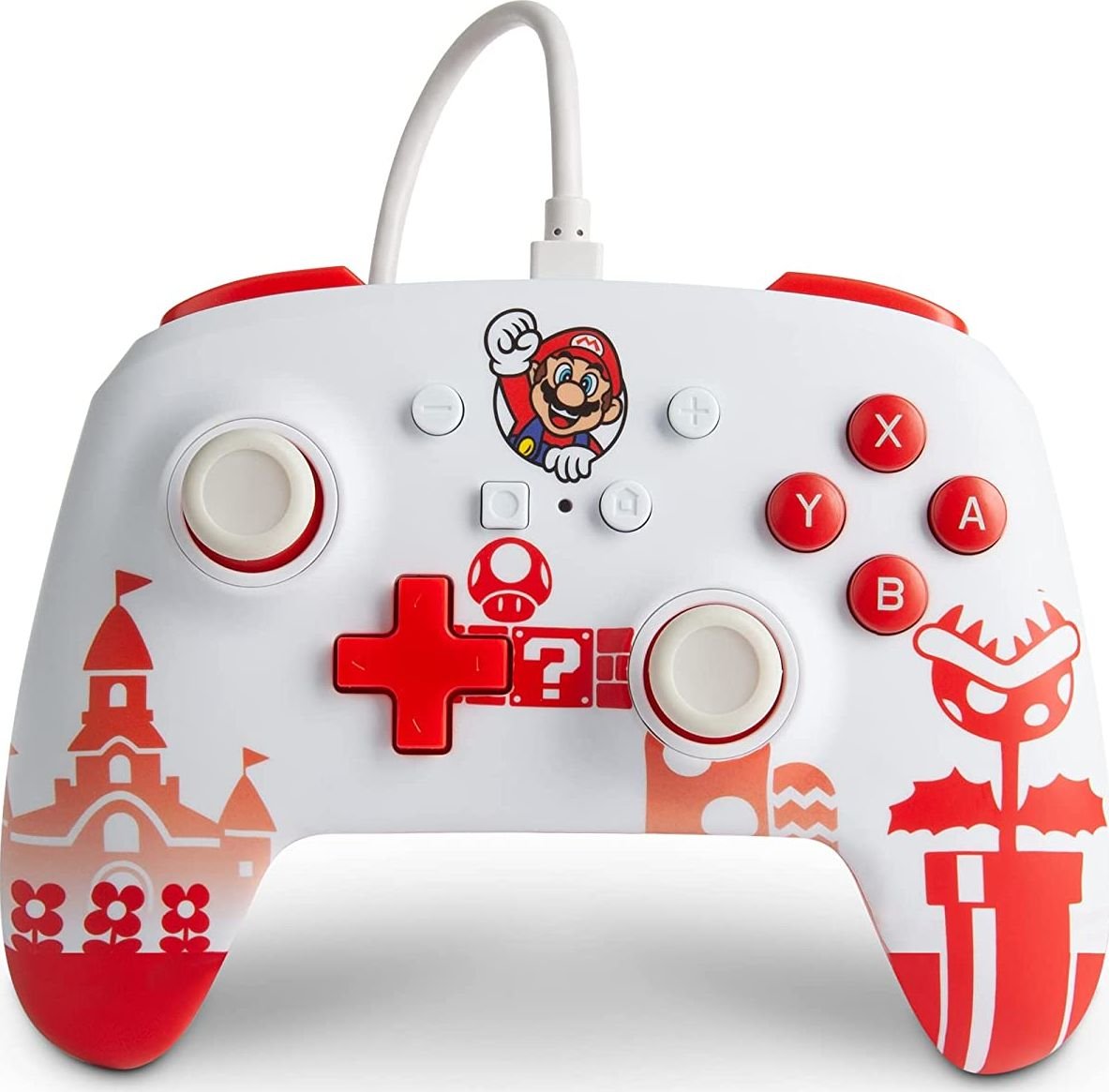 Pad PowerA przewodowy Mario Red & White 1519186-01