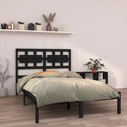 Łóżka - Lumarko Rama łóżka, czarna, lite drewno, 120x200 cm - miniaturka - grafika 1