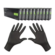 Rękawiczki jednorazowe - Rękawiczki nitrylowe S czarne Mercator Nitrylex Black 100sztuk karton 10op - miniaturka - grafika 1