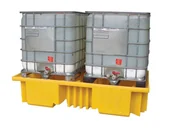 Pojemniki przemysłowe - Wanna Wychwytowa Polietylenowa Na 2 Kontenery Ibc  Bez Kratownicy- 1150L Żółty Powyżej 401 L. Bez Kratownicy 2 Pojemniki Ibc 234 Cm X 136 Cm X 52 Cm - miniaturka - grafika 1