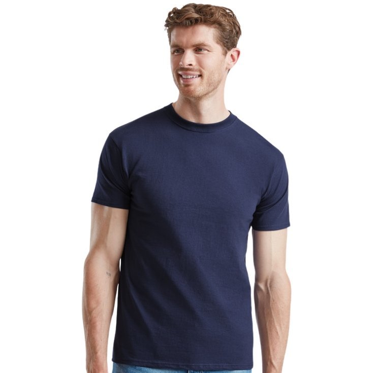 T-shirt Gruba Koszulka Męska 100% Bawełna Fruit Loom 610440 GRANATOWY XXXL