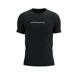 Bielizna sportowa męska - COMPRESSPORT Koszulka biegowa TRAINING SS LOGO T-SHIRT black - grafika 1