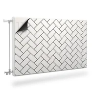 Dekoracje domu - Maskownica Magnetyczna Kaloryfera Biała Jodełka Mozaika 120Cm X 60Cm - miniaturka - grafika 1