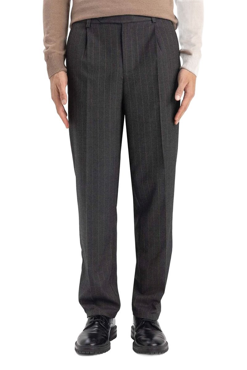 DEFACTO SPODNIE MĘSKIE PROSTE W PASKI Z MANKIETEM 34/33 5DA