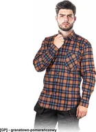 Odzież robocza - R.E.I.S. KF - koszula flanelowa ochronna - granatowo-pomarańczowy L - miniaturka - grafika 1