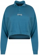 Bluzy damskie - REEBOK - BLUZA DAMSKA VARSITY COVERUP HS0369 bluza krótki fason niebieska - miniaturka - grafika 1