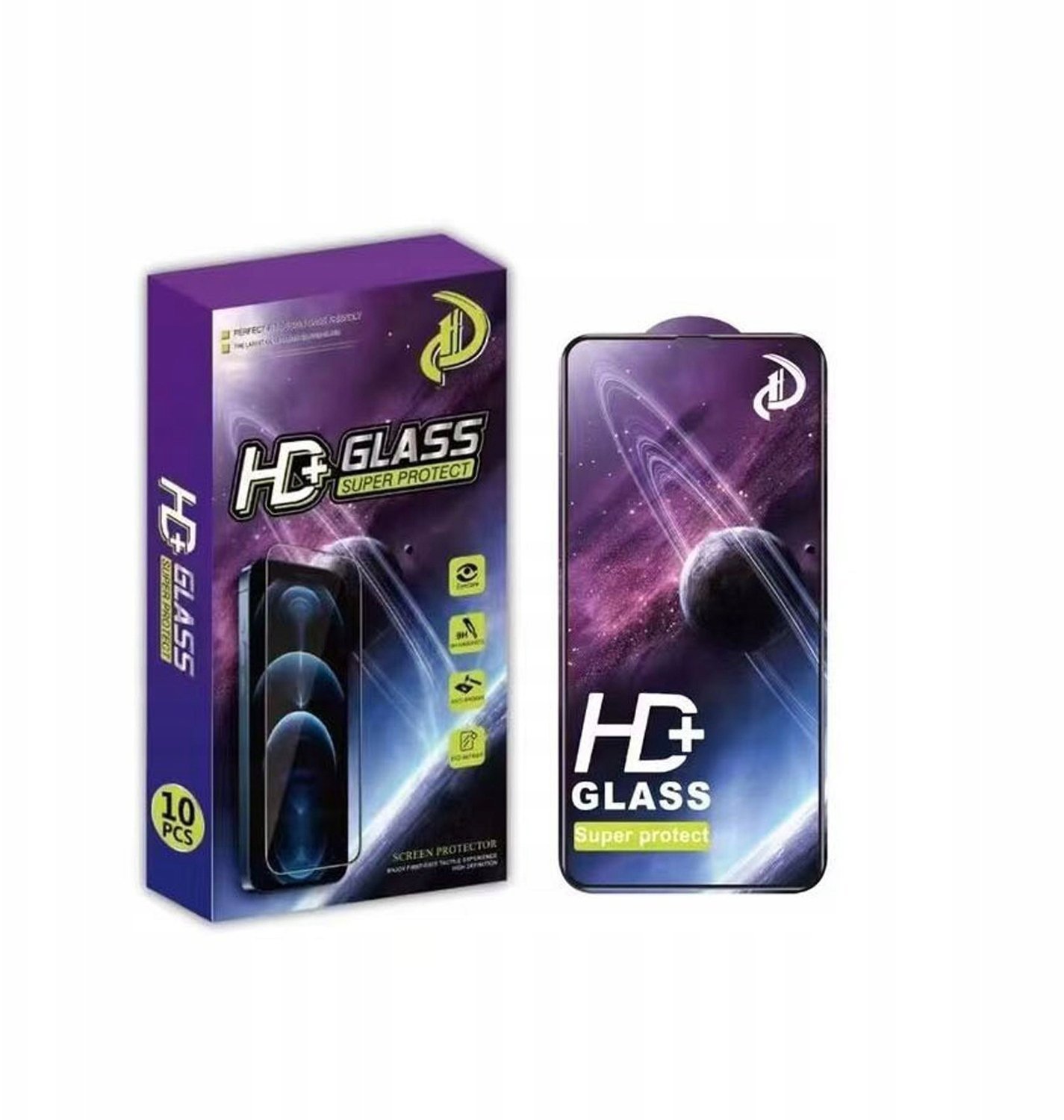 Szkło hartowane 9D do iPhone 7 / 8 czarna ramka 10w1