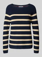 Swetry damskie - Sweter z dzianiny o kroju regular fit z czystej bawełny - miniaturka - grafika 1