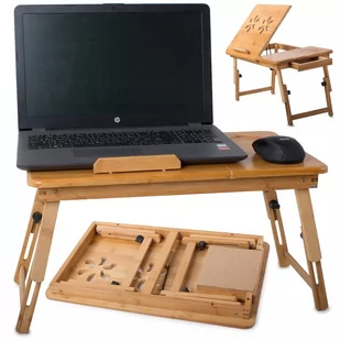 Stolik Bambusowy Pod Laptopa Składany Z Wentylacją - Części i akcesoria do laptopów - miniaturka - grafika 1