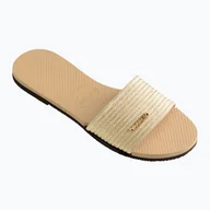Klapki i japonki damskie - Klapki damskie Havaianas You Malta Metallic golden - miniaturka - grafika 1
