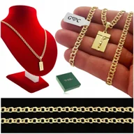 Biżuteria dla dzieci - PIĘKNY ZŁOTY ŁAŃCUSZEK, NASZYJNIK I MEDALIK NA KOMUNIĘ CHRZEST DLA CHŁOPCA - miniaturka - grafika 1