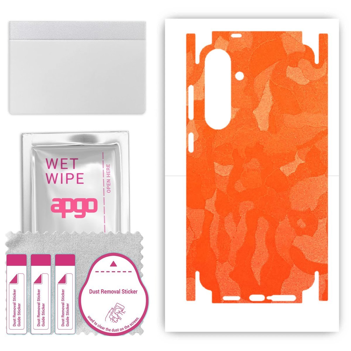 Folia naklejka skórka strukturalna na TYŁ+BOKI do Samsung Galaxy S24+ Plus - Moro Camo Pomarańczowy - apgo SKINS
