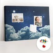 Tablice i flipcharty - Szkolna Tablica korkowa 60x40 cm, Kolorowe Pinezki, wzór Nocne niebo - miniaturka - grafika 1