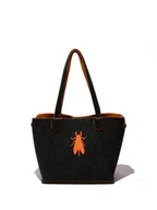 Torebki damskie - Fly London GOVI753FLY, modna torba damska, czarna/pomarańczowa, Czarny/pomarańczowy - miniaturka - grafika 1