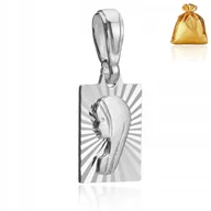 Biżuteria dla dzieci - Srebrny Medalik Wisiorek Zawieszka Matka Boska Fatimska Srebro Pr. 925 - miniaturka - grafika 1