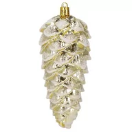 Bombki - Zawieszki świąteczne szyszki 6 szt. ozdoby choinkowe 14 cm bombki złoty brokat - miniaturka - grafika 1