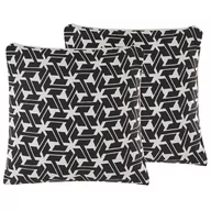 Poduszki dekoracyjne - 2 Poduszki Dekoracyjne W Geometryczny Wzór 45 X 45 Cm Czarno-białe Andirin - miniaturka - grafika 1