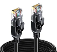 Kable miedziane - Elfcam® - 0,5m RJ45 Cat 7 Ethernet Kabel Sieciowy, Skręcona para SFTP 100% Miedziana, średnica Kabla 6 mm, Kabel 28 AWG Okrągły i Czarny (0,5M) - miniaturka - grafika 1