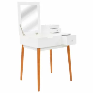 vidaXL Toaletka z lustrem, MDF, 60 x 50 x 86 cm - Toaletki - miniaturka - grafika 1